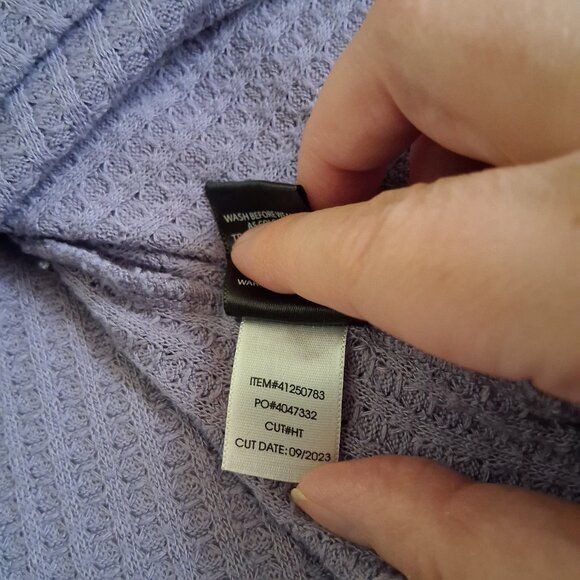 Torrid Women's Size 3X Purple Waffle V-Neck Long Sleeve Sharkbite Tunic Top - Picture 10 of 14